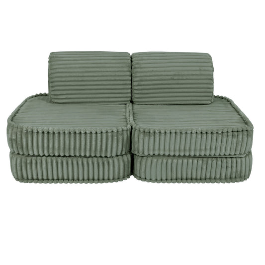 MeowBaby maža modulinė sofa vaikams „Churros Sage Green“