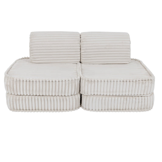MeowBaby maža modulinė sofa vaikams „Churros White“