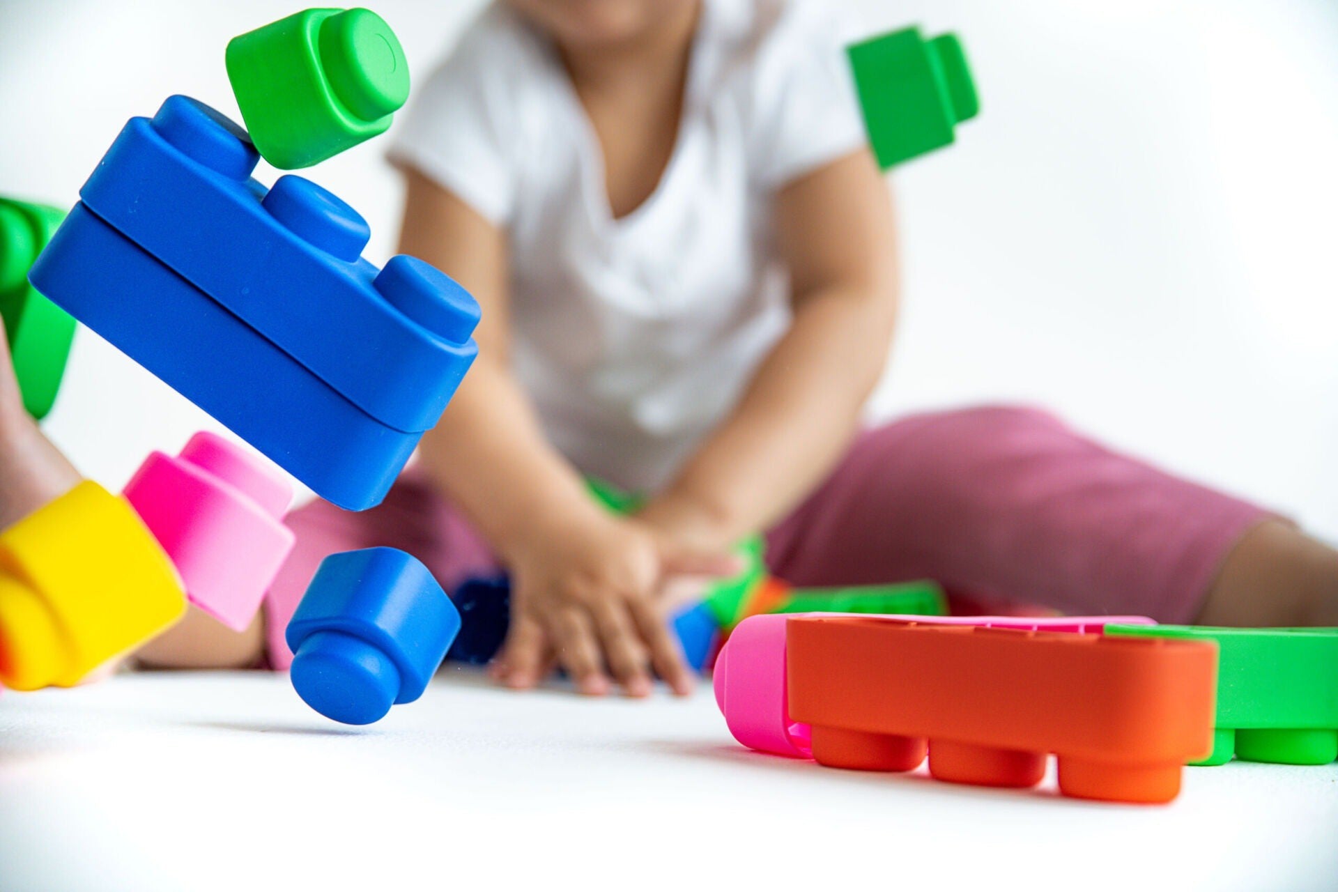 Soft Blocks Set With Wheels - 14 pcs