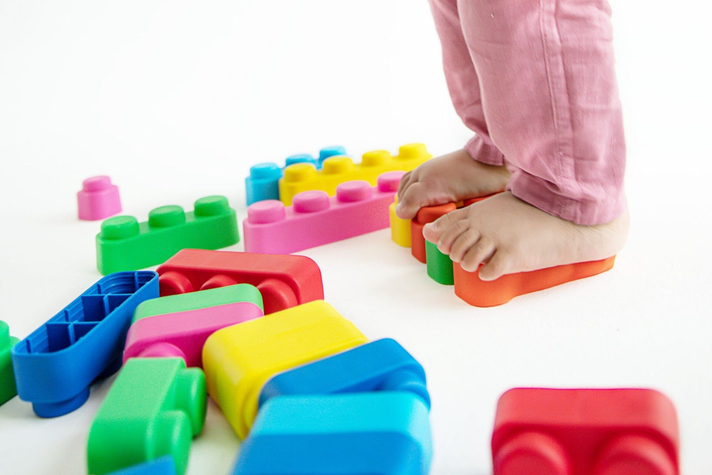Soft Blocks Set With Wheels - 14 pcs