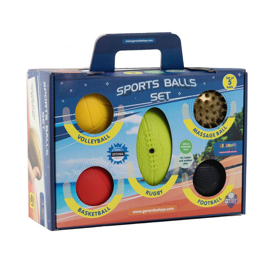 Gerardo's Toys sportinių kamuolių rinkinys vaikams – 5 vnt.