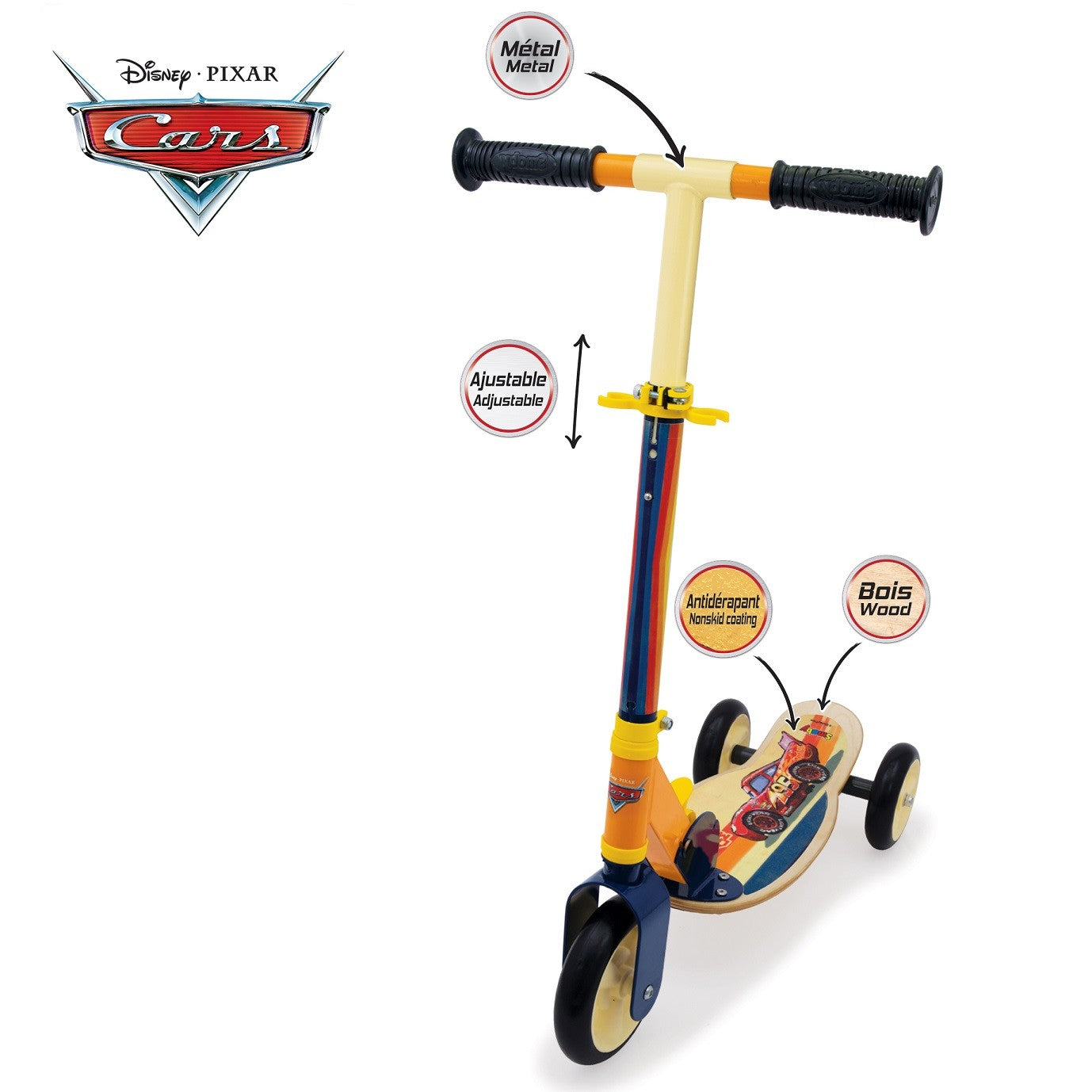 Three-Wheeled Wooden Scooter - Cars