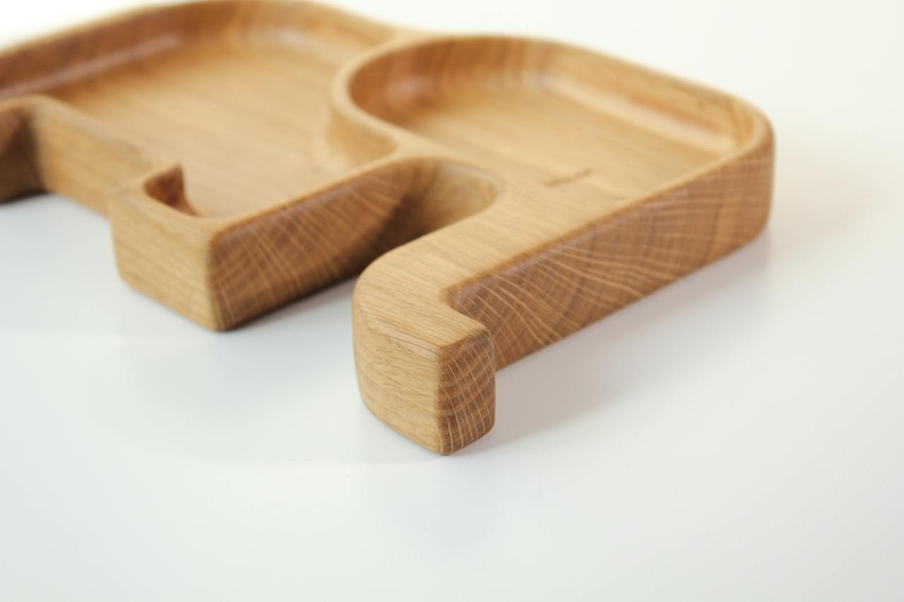 Wooden Plate For Kids - Elephant With 2 Sectors