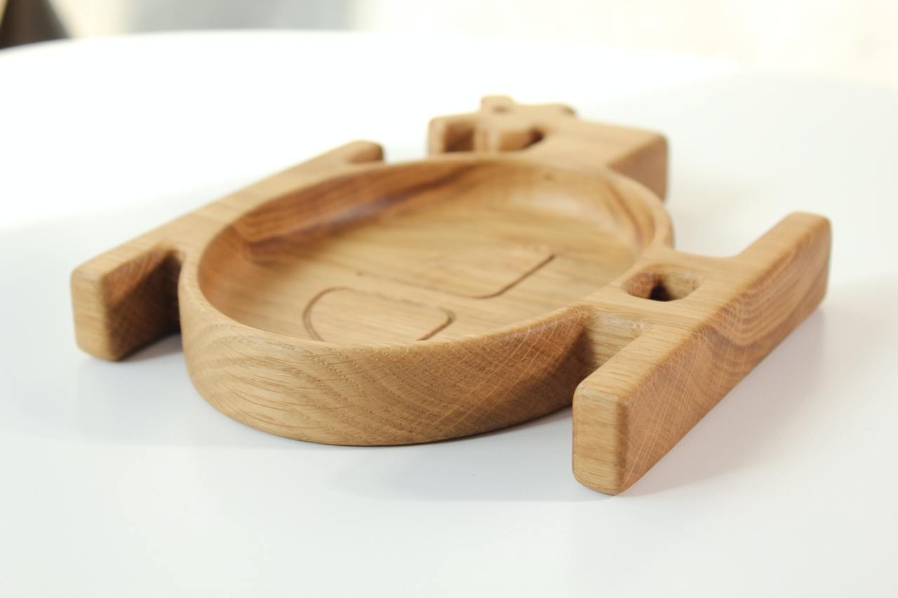 Wooden Plate For Kids - Helicopter