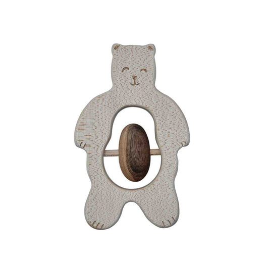 Wooden Story medinis barškutis-kramtukas – meškiukas