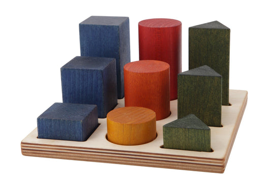 Wooden Story medinės formų rūšiavimo kaladėlės XL – spalvotų