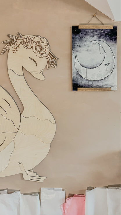 Wooden Wall Decoration - Swan
