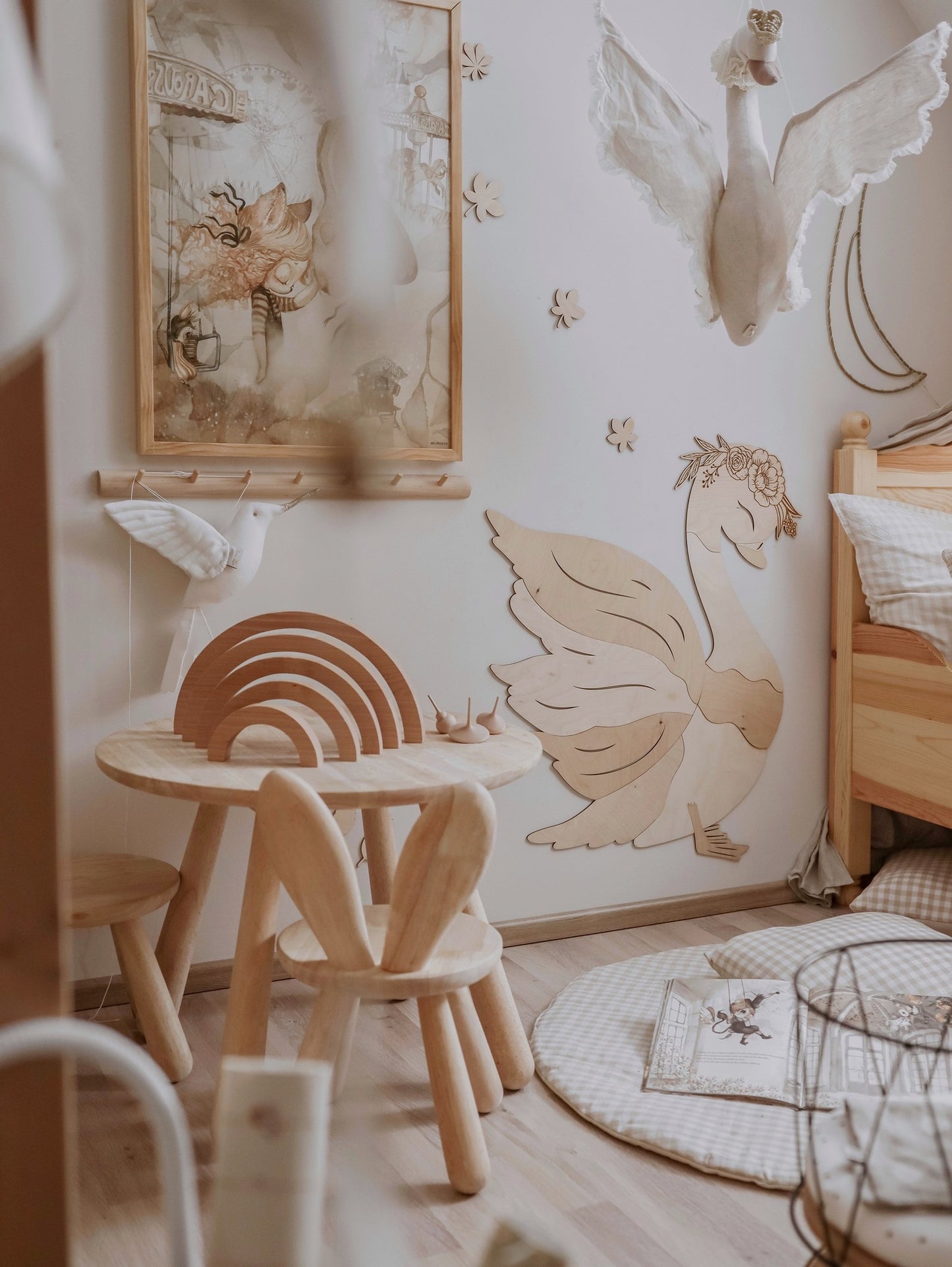 Wooden Wall Decoration - Swan